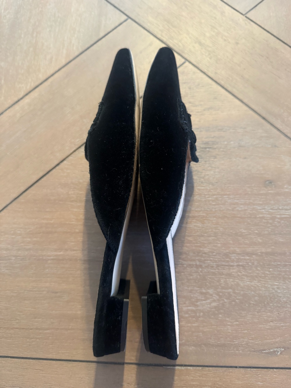 J. Crew Black Velvet Pointed Slip-On Mules - Picture 7 of 10